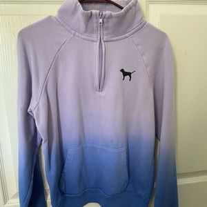 Purple and blue ombré half zip hoodie